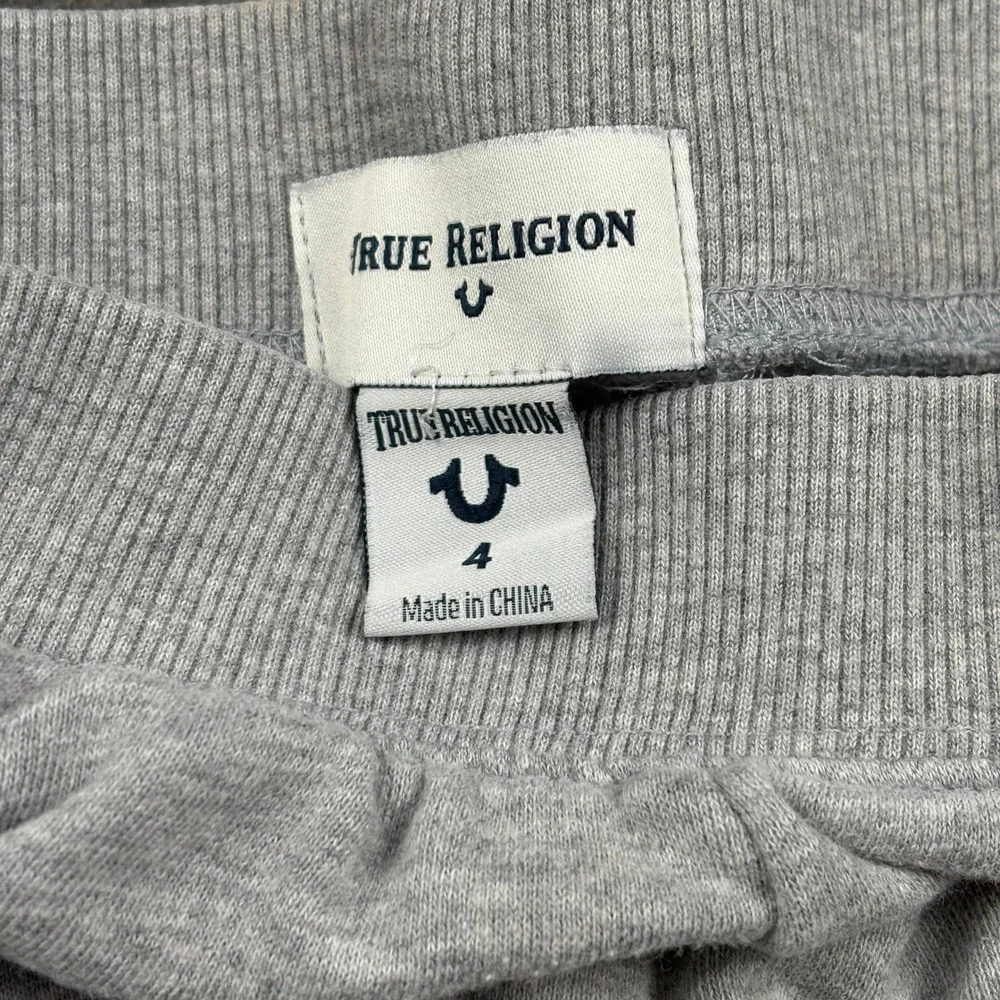 True Religion Kids 4‎ Sweatpants Joggers Gray Mesh Side Logo Sporty Adventurer